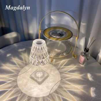 Magdalyn RGB Kristalno Vzdušje Svetilke Romantično Postelji Desk Led Projektor Zaprtih Spalnica Doma DECO USB Polnilne Nočne Luči